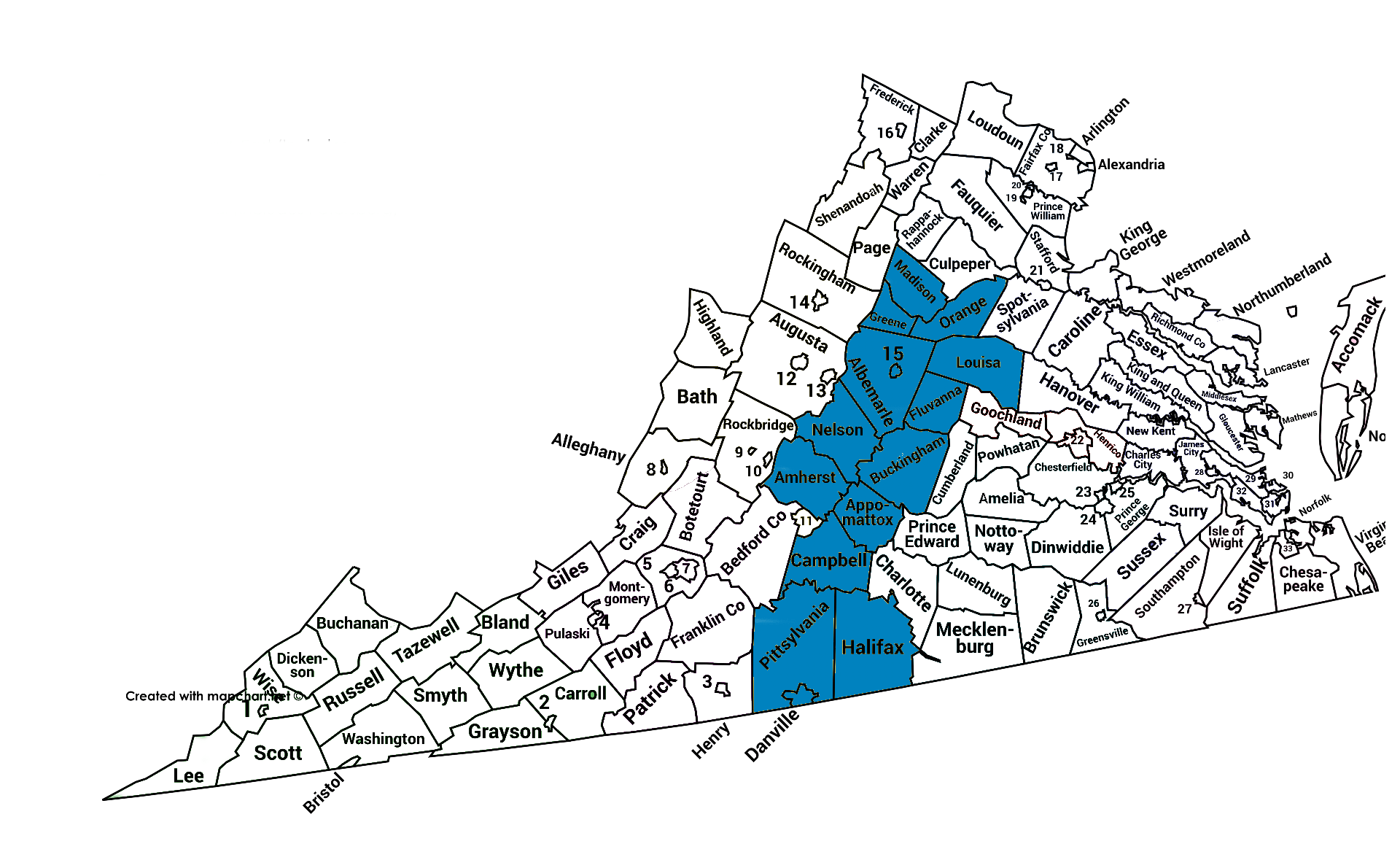 خريطة منطقة كيلسي هاريس