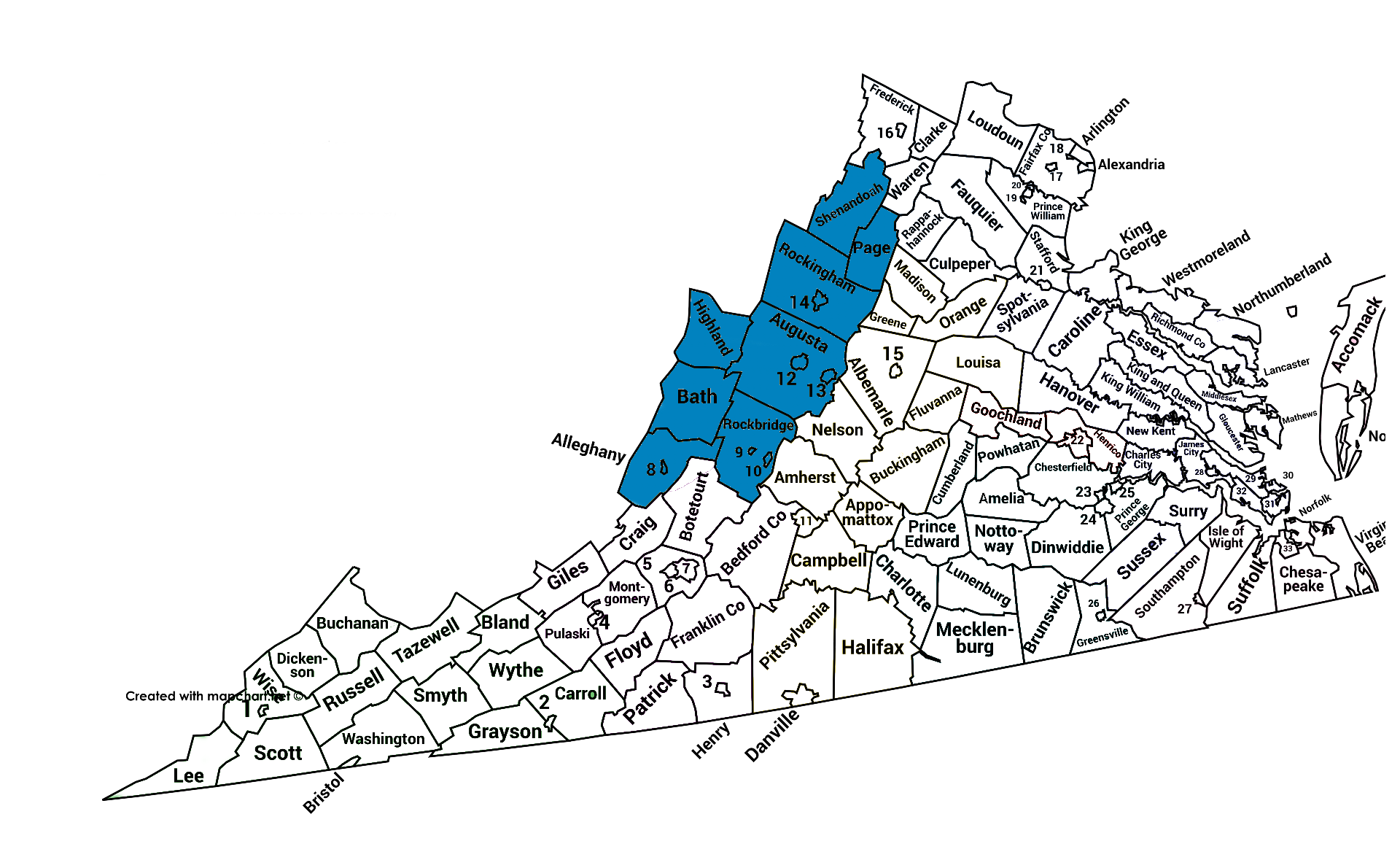 خريطة منطقة كريستينا فيشباخ