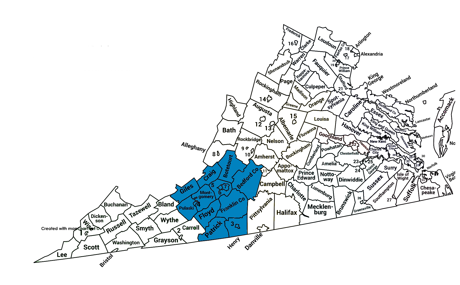 خريطة منطقة سوزان بيري